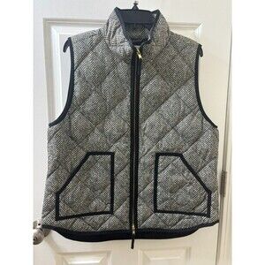 J Crew Vest Womens X-Large Down FilledTwo Way Zip Quilted Puffer Herringbone